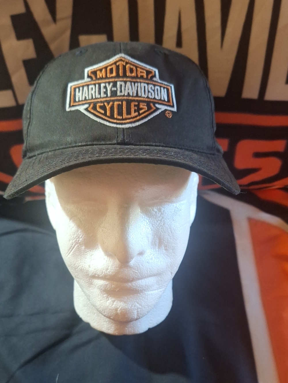 Vintage 90's Harley-Davidson Snapback Hat Annco Black With Shield Cap Green Brim